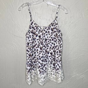 Umgee Cheetah Lace Cami Size Small